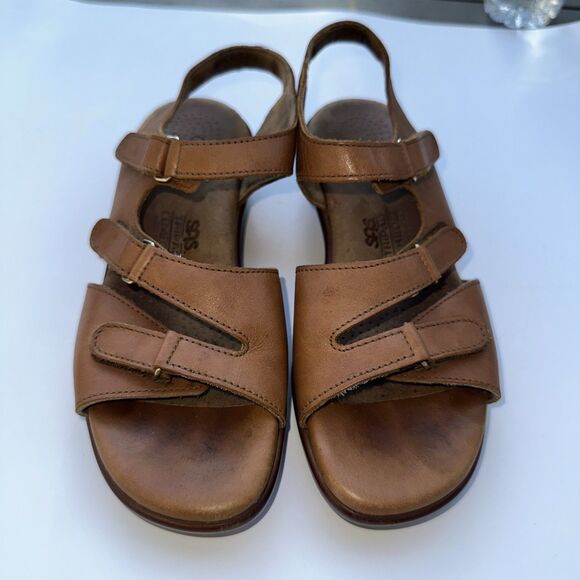 SAS Women’s Tabby Slingback Leather Sandals Shoes Caramel Brown Sz 7M - Picture 1 of 9
